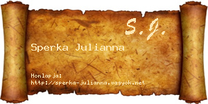 Sperka Julianna névjegykártya